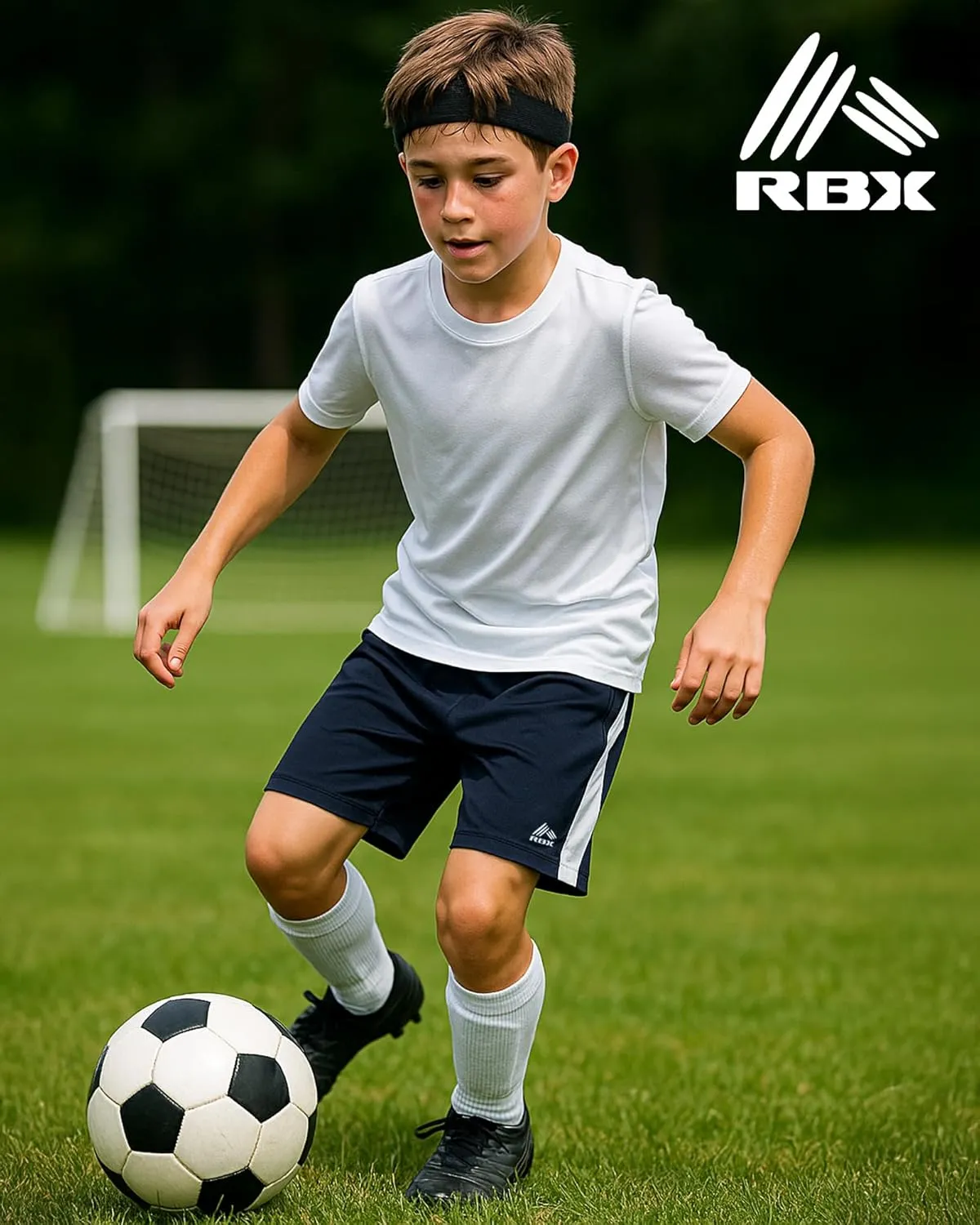 RBX Boys' Active Shorts - 5 Pack Sports Performance Mesh Gym Shorts with Elastic Waistband and Heat Seal Logo (Sizes: 8-16)