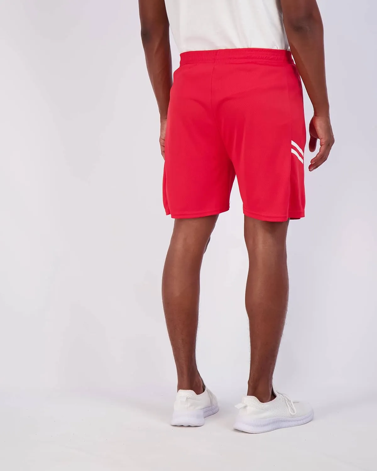 Real Essentials 4 Pack: Men's 7" Athletic Running Quick Dry Mesh Shorts with Zipper Pockets (Available in Big & Tall)