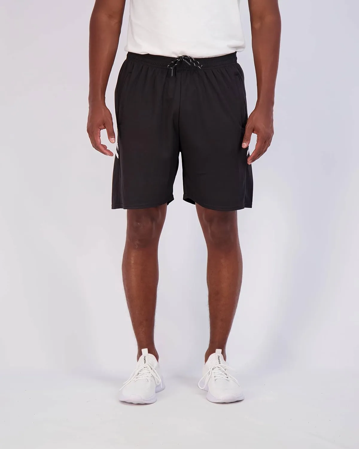 Real Essentials 4 Pack: Men's 7" Athletic Running Quick Dry Mesh Shorts with Zipper Pockets (Available in Big & Tall)