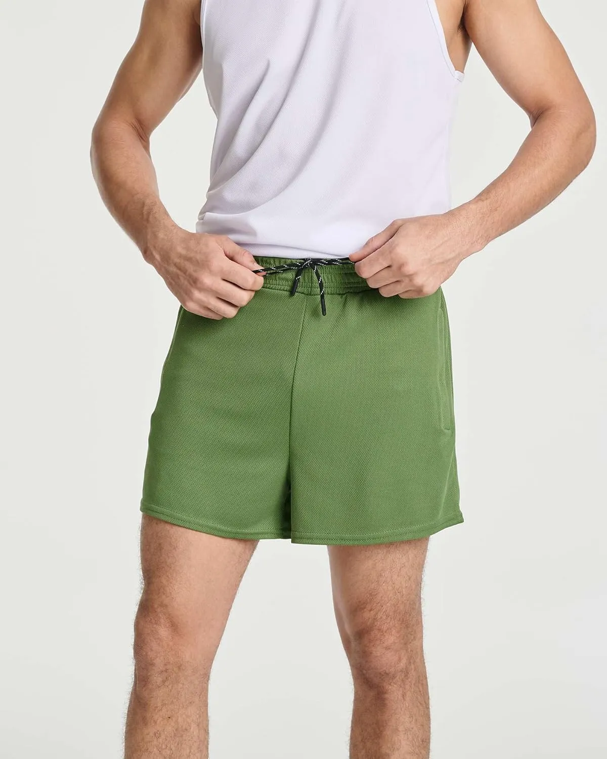 Real Essentials 4 Pack: Men's Mesh 7"/ 5"/ 3" Athletic Zipper Shorts Workout Gym Running Basketball (Big and Tall Available)