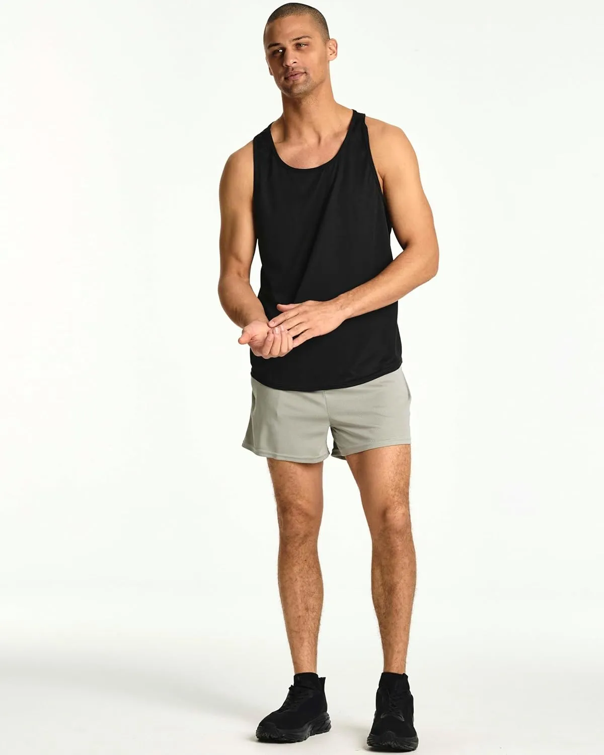 Real Essentials 5 Pack: Men's Mesh Y-Back Muscle Tank Top - Gym Workout & Bodybuilding Fitness (Available in Big & Tall)