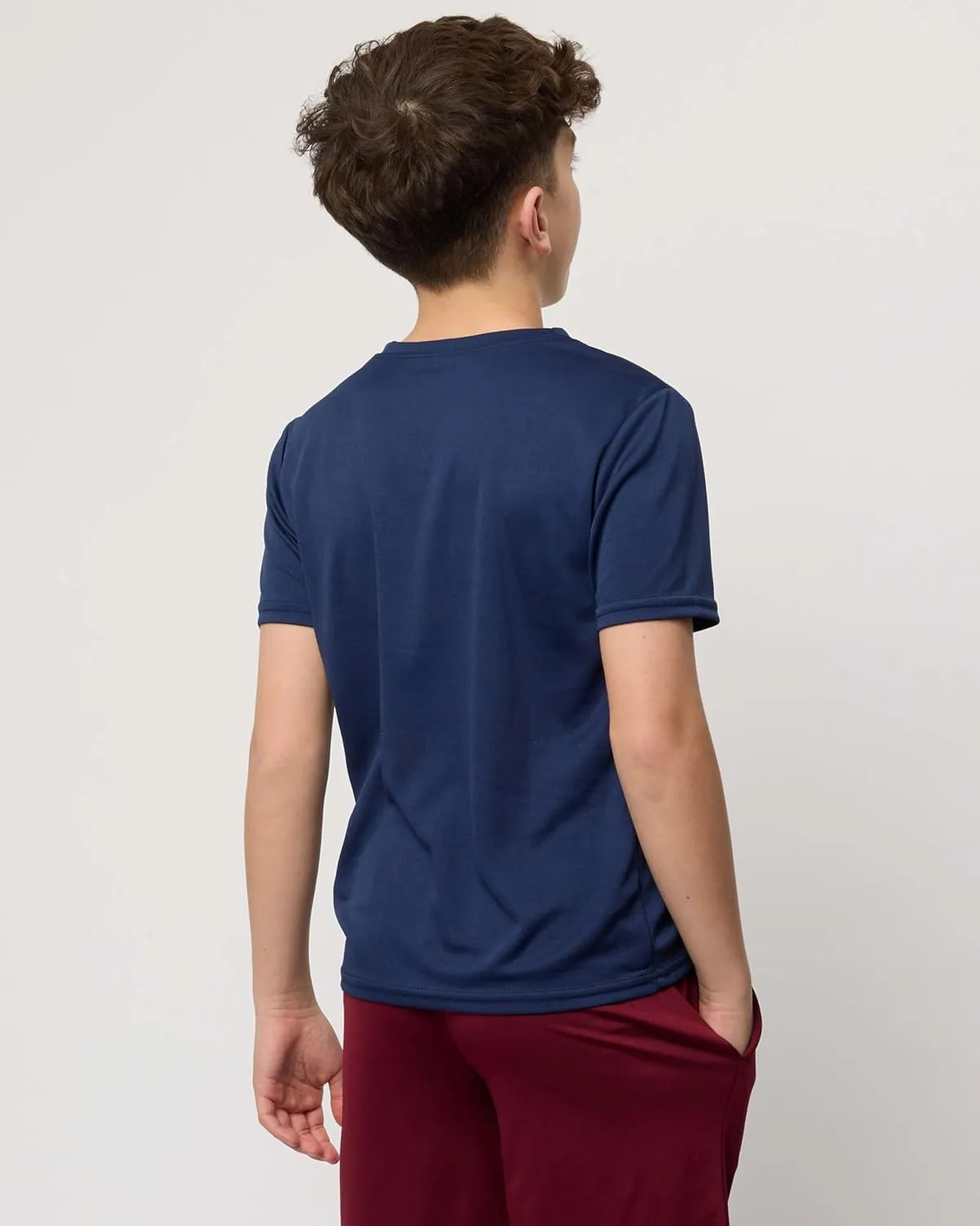 Real Essentials 5 Pack: Youth Mesh Moisture Wicking Active Athletic Performance Short-Sleeve T-Shirt Boys & Girls