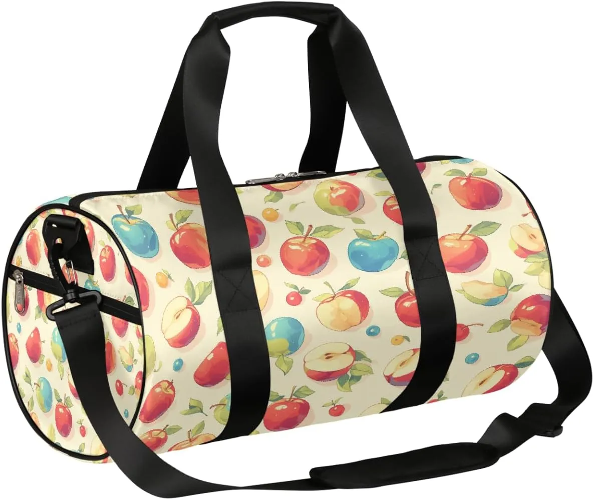 Red Blue Apples Sports Gym Bag Duffel Bags Workout Lightweight Shoulder Weekender Bag Travel Duffel Bag for Men Women(Beautiful Fruit)