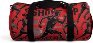 Red performance duffle | The Grind runner bag built for energy, focus, and full commitment