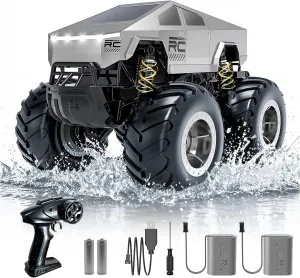 Remote Control Car Off-Road Pick-up Truck, 4WD Waterproof RC Monster Truck Toys for All Terrain, 1:16 Scale Hobby RC Trucks, Amphibious Monster Truck 2.4GHz Vehicles Gift for Boys Age 5-7 8 9-12 