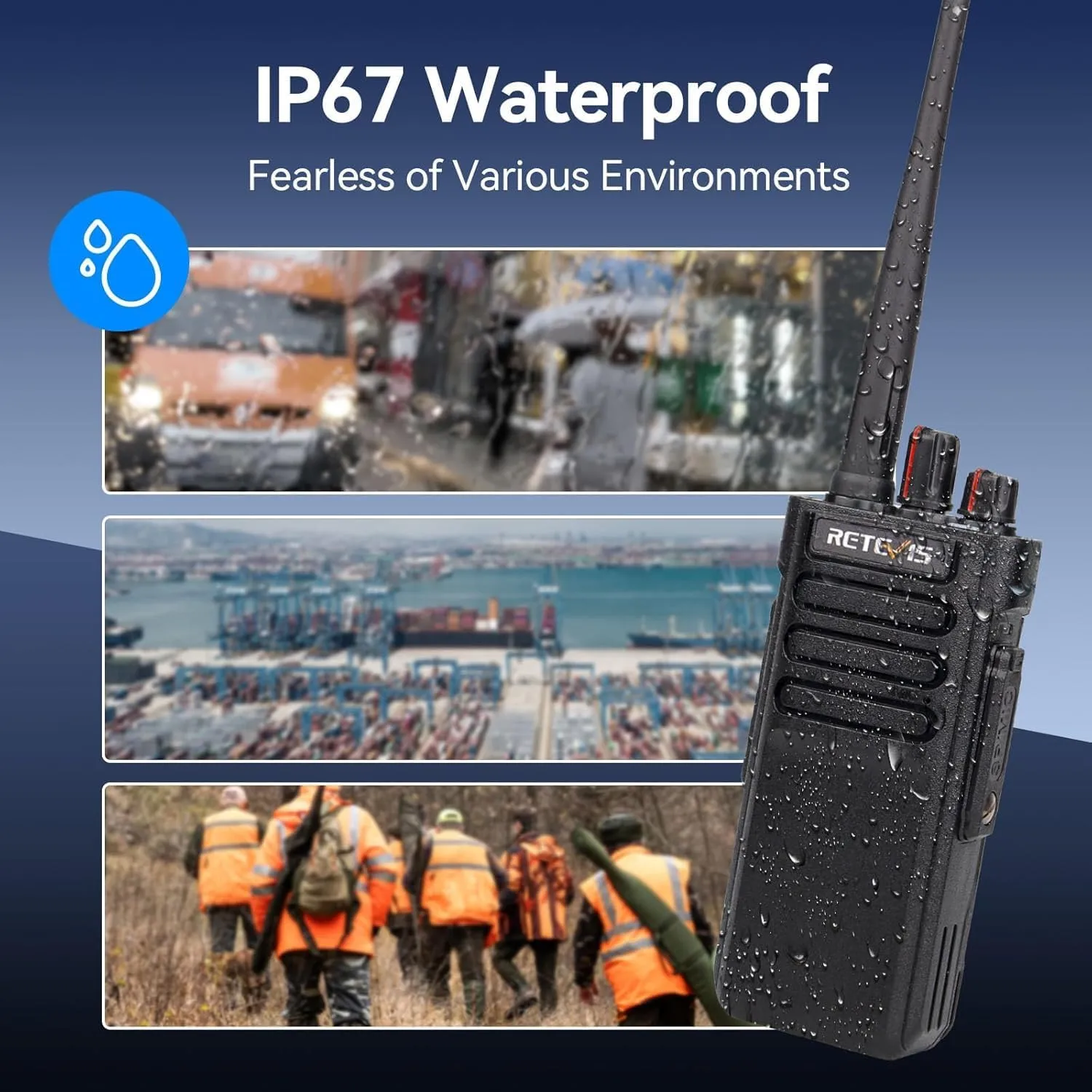 Retevis RT29D DMR 2 Way Radio Waterproof IP67, Professional Walkie Talkies Long Range,3200mAh,Group Call,High Power Two Way Radio,for Outdoors Hunting EMS(2 Pack)
