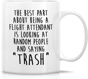 Retreez Funny Flight Attendant Mug - 11 Oz Ceramic Coffee or Tea Cup - Hilarious Gift for Flight Crew, Airline Staff, Stewardess - Ideal for Birthdays, Holidays, Appreciation, and In-Flight Laughs