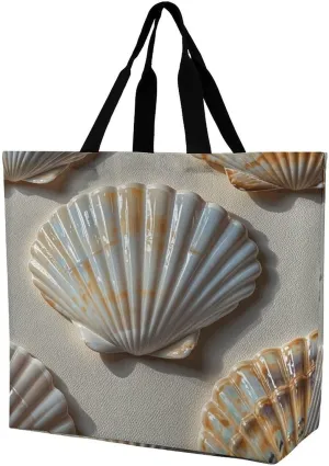 Reusable Grocery Shopping Cloth Bags Luxurious Soft Shell Print Shoulder Tote Bag Fashionable Tote Handbag for Work Beach Travel Shopping