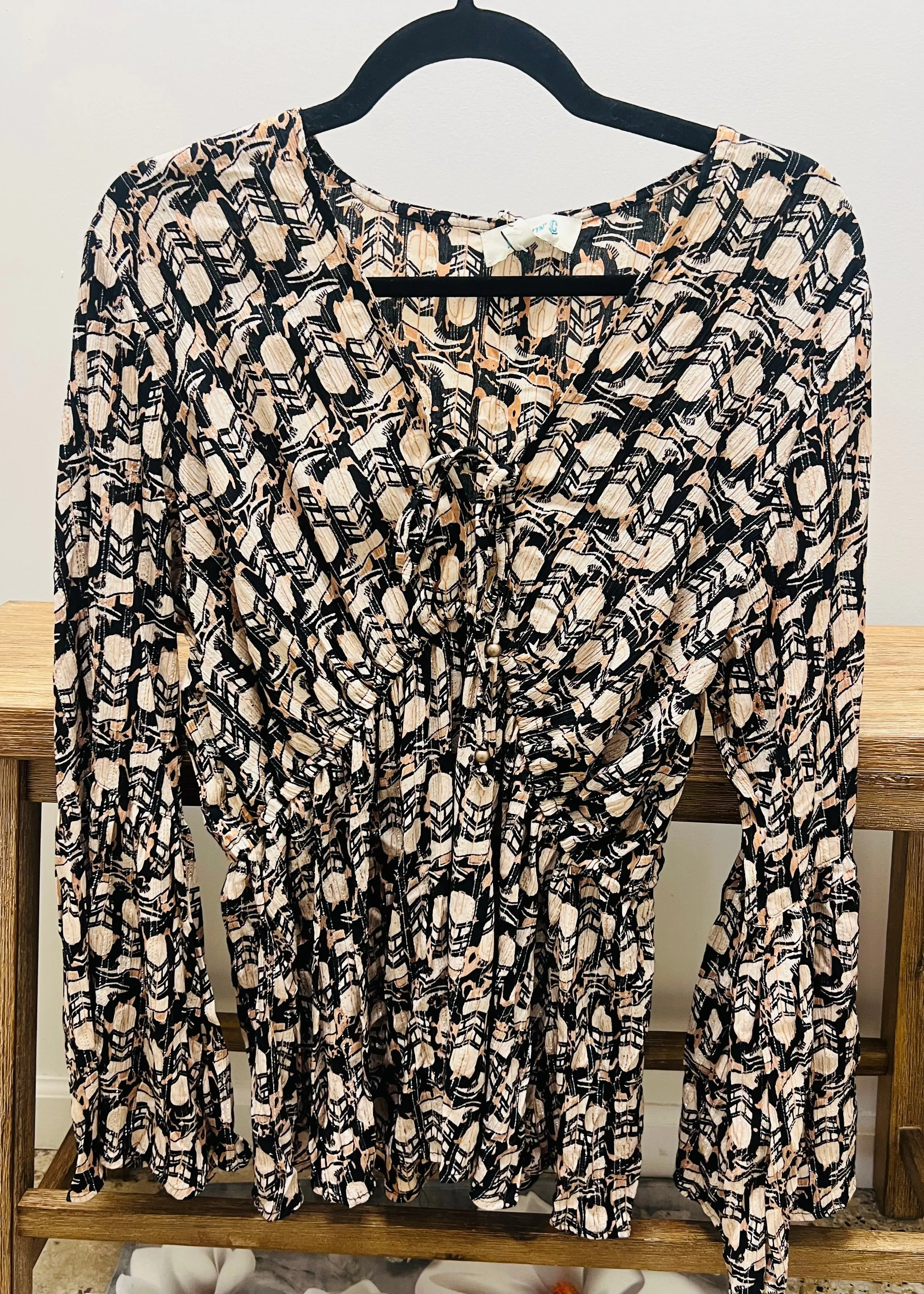 Rocking C Abstract Peplum Blouse