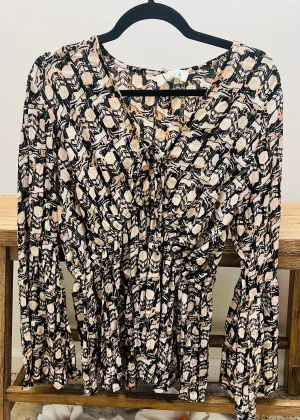 Rocking C Abstract Peplum Blouse