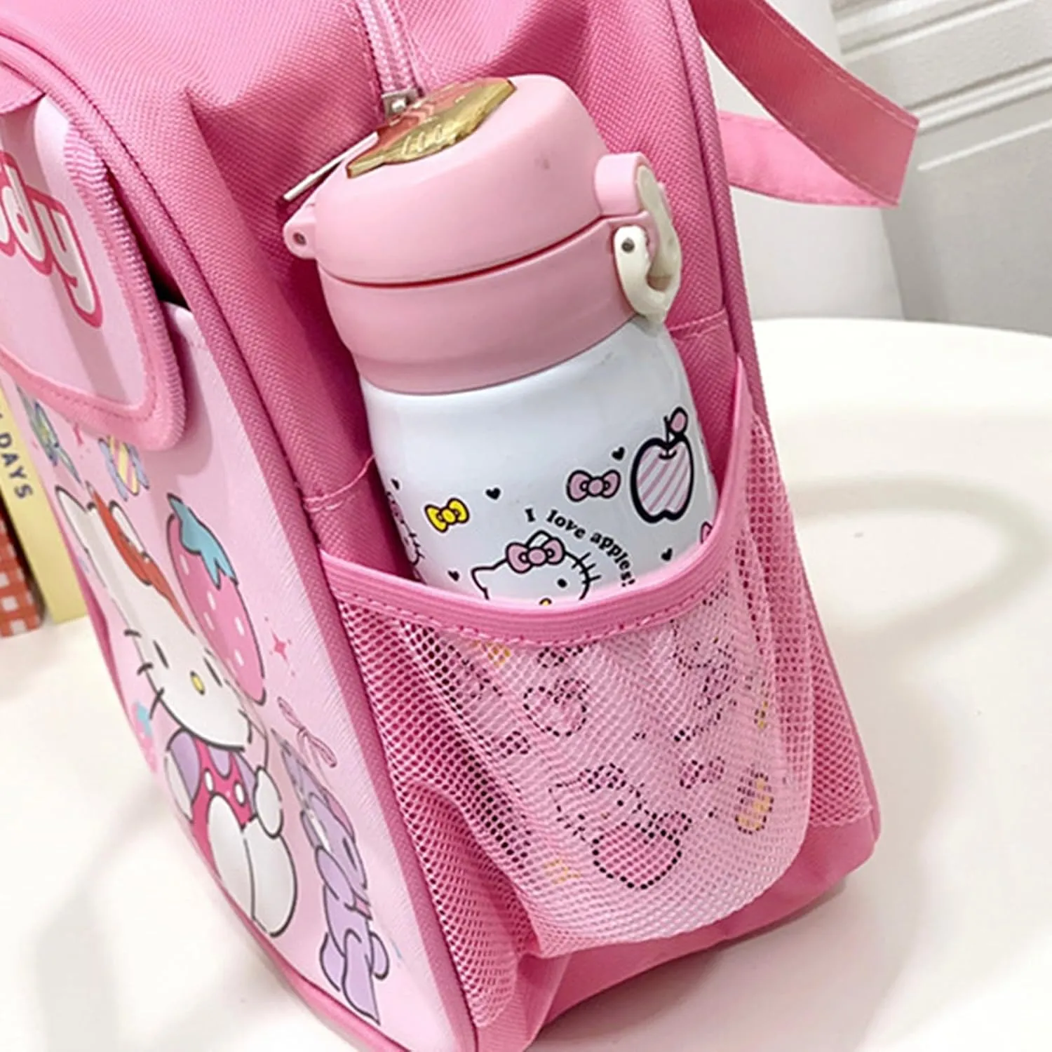 Roffatide Anime Cinnamoroll Big Ear Lunch Bag for Woman Man Leakproof Lunch Box Large Compartment Heat Preservation for Cold Two Applicable Lunch Container Tote for Work Travel Blue