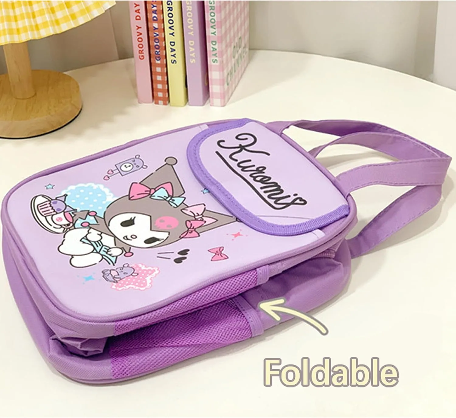 Roffatide Anime Cinnamoroll Big Ear Lunch Bag for Woman Man Leakproof Lunch Box Large Compartment Heat Preservation for Cold Two Applicable Lunch Container Tote for Work Travel Blue