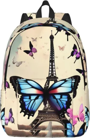 Romantic Paris Eiffel print Duffel Bag, Lightweight Duffel Bag, Casual Backpack, 17.7 x 6.3 x 12.2 inches