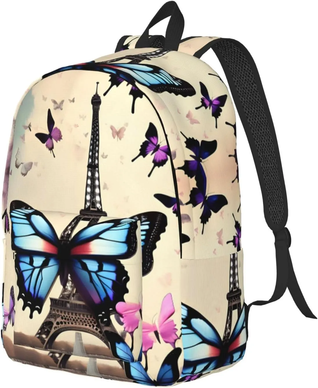 Romantic Paris Eiffel print Duffel Bag, Lightweight Duffel Bag, Casual Backpack, 17.7 x 6.3 x 12.2 inches