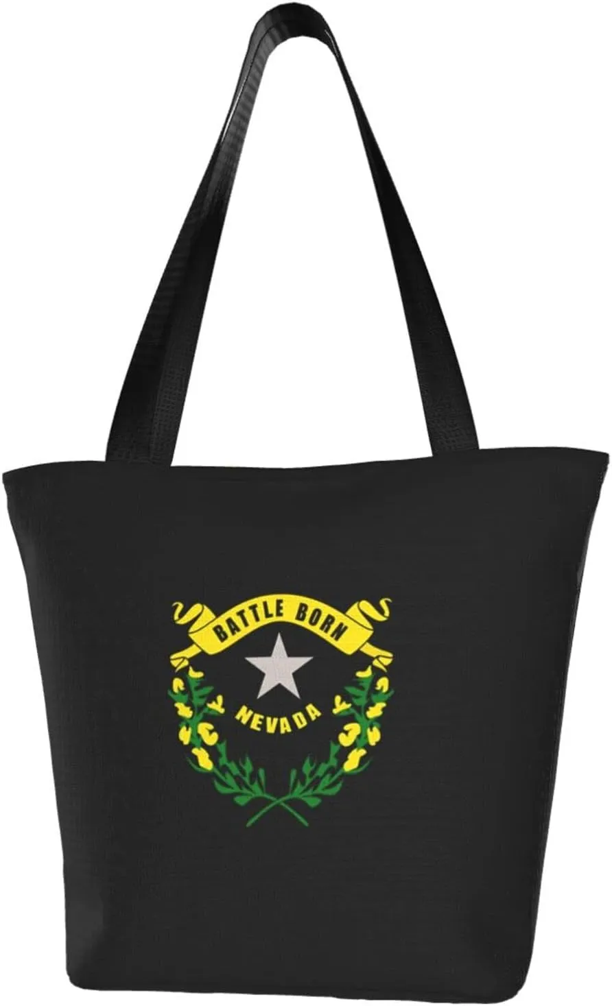 Rqwaaed America USA Nevada State Flag Women'S Casual One Shoulder Carry Shopping Bag Large Capacity Working Storage Handbag