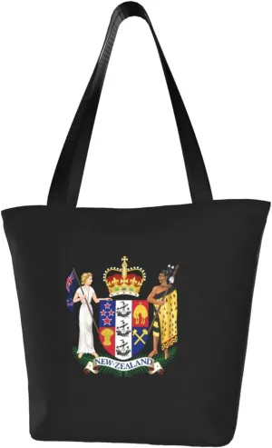 Rqwaaed Coat of Arms of New Zealand Women'S Casual One Shoulder Carry Shopping Bag Large Capacity Working Storage Handbag