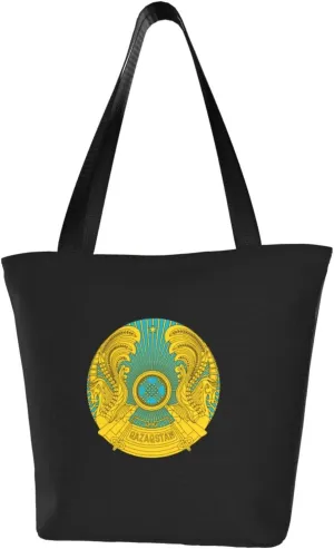 Rqwaaed Emblem of Kazakhstan Latin Women'S Casual One Shoulder Carry Shopping Bag Large Capacity Working Storage Handbag