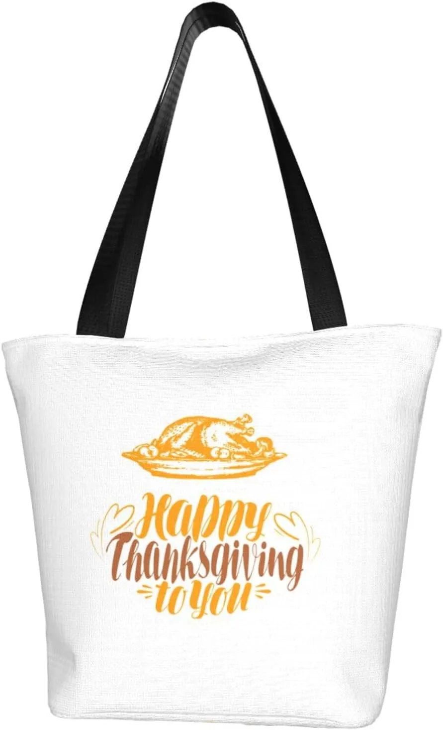 Rqwaaed Gobble Till You Wobble Women'S Casual One Shoulder Carry Shopping Bag Large Capacity Working Storage Handbag