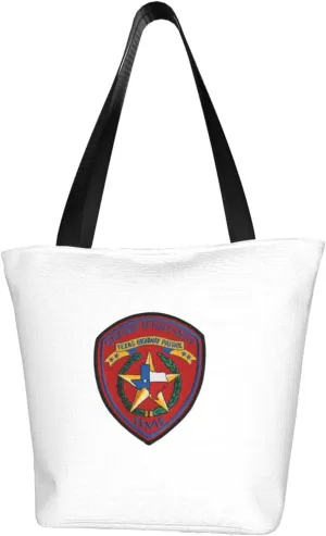 Rqwaaed Texas Highway Patrol Women'S Casual One Shoulder Carry Shopping Bag Large Capacity Working Storage Handbag