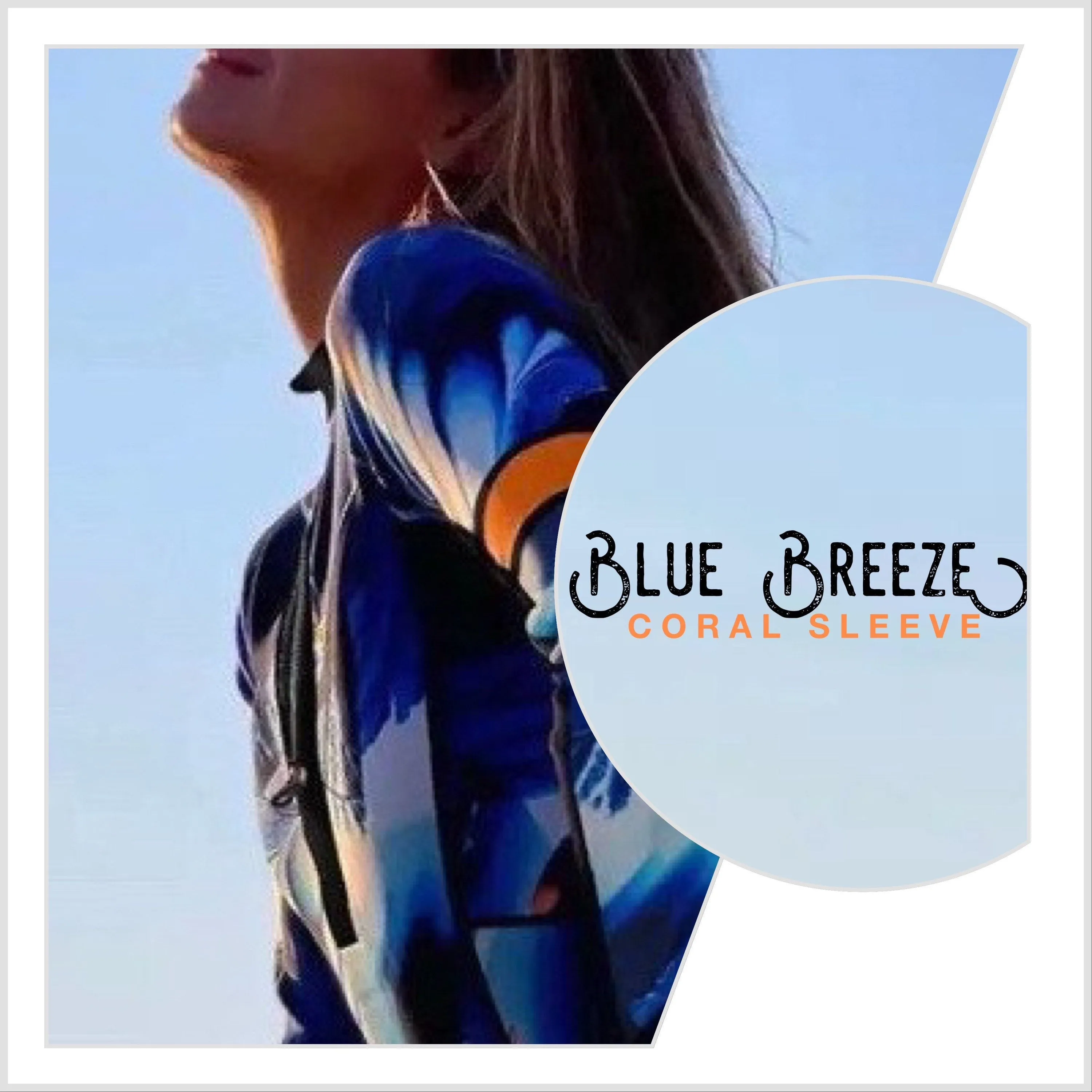 S-XL UPF Rashguard Blue Breeze Coral longsleeve one-piece royal blue white & blackest navy swimsuit   tangerine surf swim ski paddle kayak