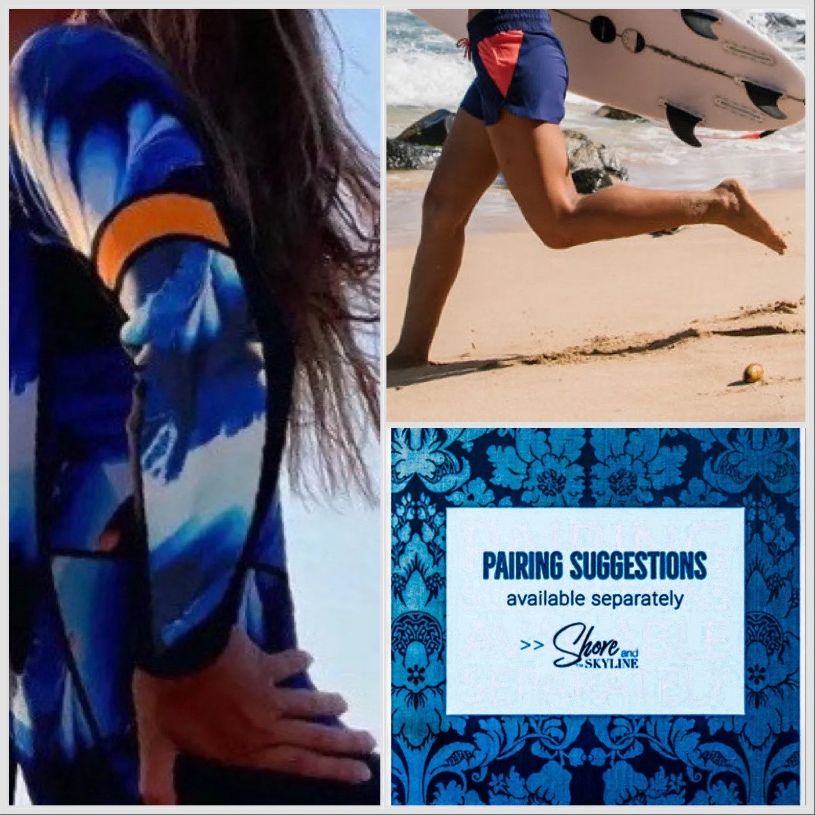 S-XL UPF Rashguard Blue Breeze Coral longsleeve one-piece royal blue white & blackest navy swimsuit   tangerine surf swim ski paddle kayak