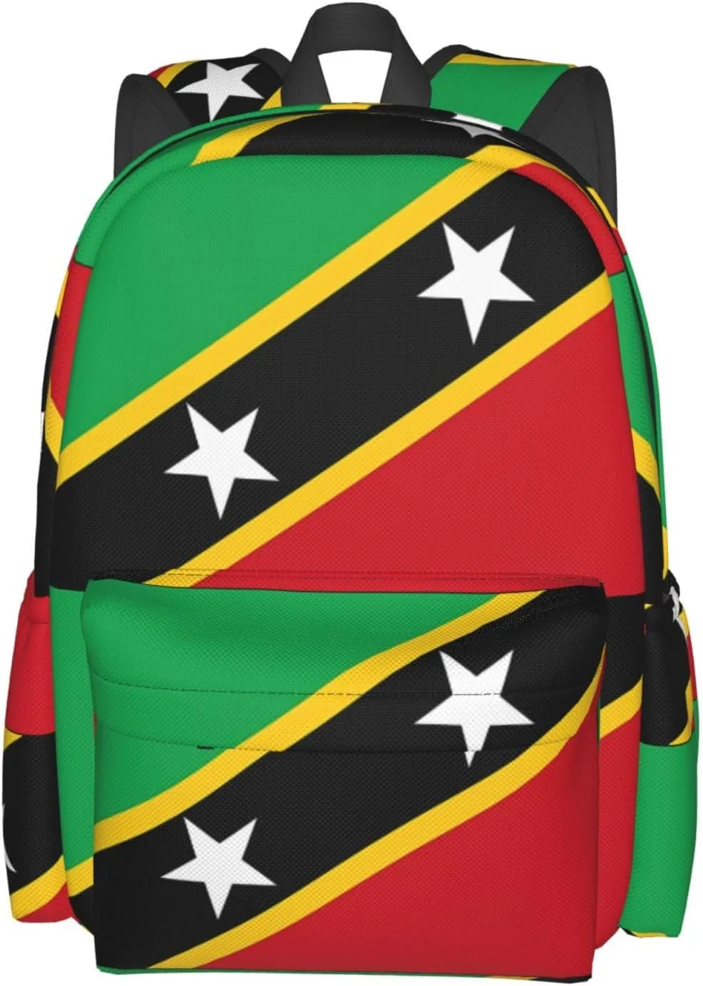 Saint Kitts Nevis Flag Casual Backpack Large Capacity Travel Backpacks Laptop Daypack Commuter Rucksack Adjustable Strap Sports Bags for Hiking Biking