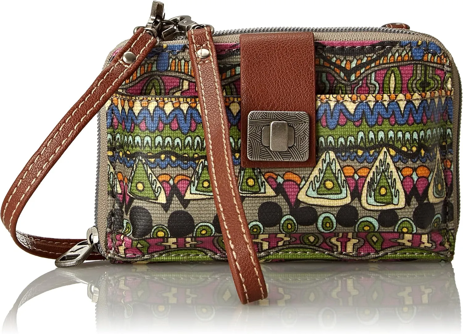 Sakroots Women's Artist Circle Smartphone Crossbody, Charcoal One World, One Size