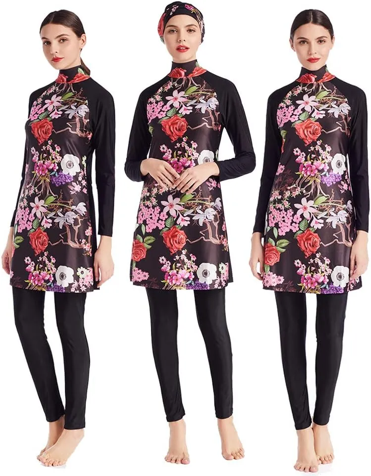 SARBUTER Muslim Swimwear for Women Modest Full Cover Swimsuit Long Sleeve Hijab Burkini