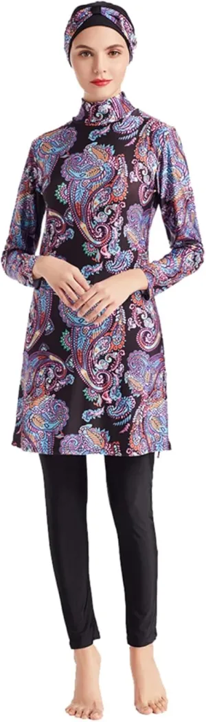 SARBUTER Muslim Swimwear for Women Modest Full Cover Swimsuit Long Sleeve Hijab Burkini