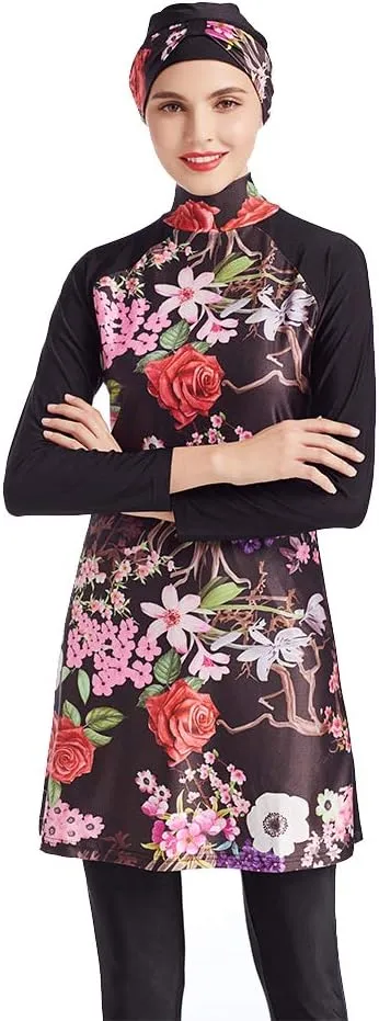 SARBUTER Muslim Swimwear for Women Modest Full Cover Swimsuit Long Sleeve Hijab Burkini