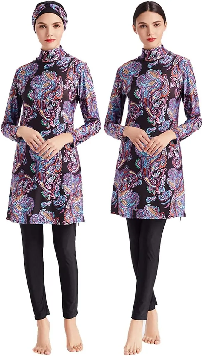 SARBUTER Muslim Swimwear for Women Modest Full Cover Swimsuit Long Sleeve Hijab Burkini