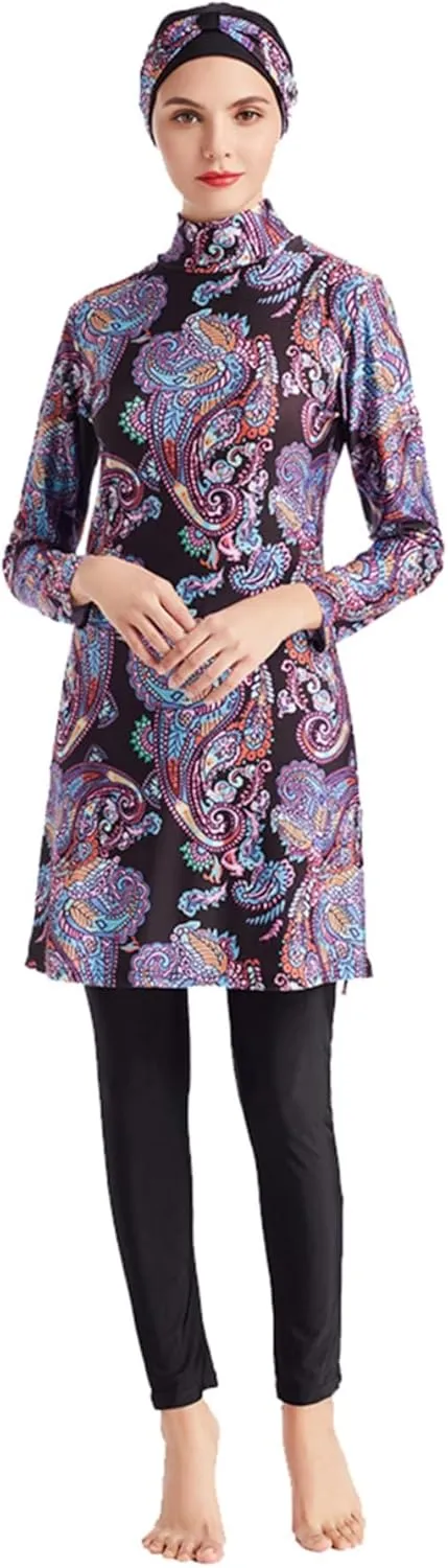 SARBUTER Muslim Swimwear for Women Modest Full Cover Swimsuit Long Sleeve Hijab Burkini