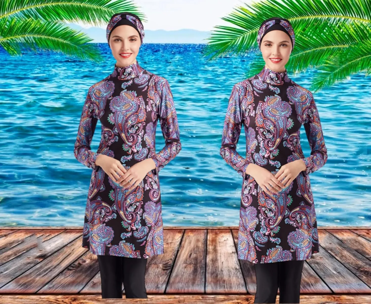 SARBUTER Muslim Swimwear for Women Modest Full Cover Swimsuit Long Sleeve Hijab Burkini