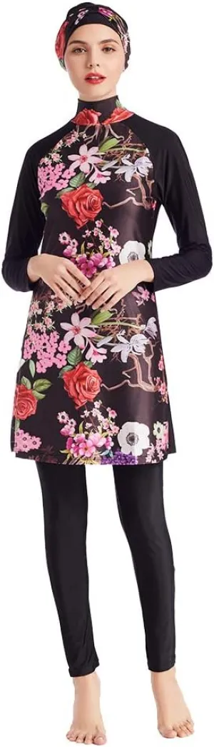 SARBUTER Muslim Swimwear for Women Modest Full Cover Swimsuit Long Sleeve Hijab Burkini