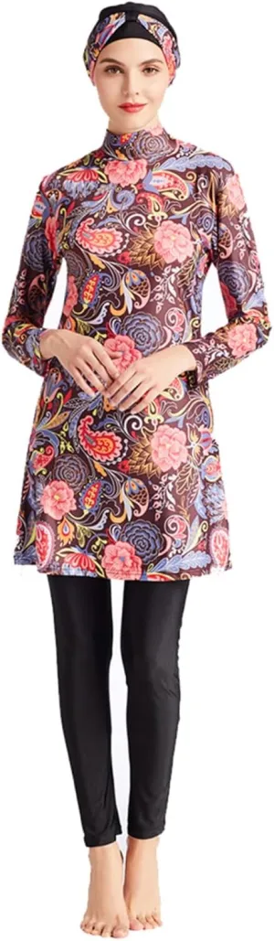 SARBUTER Muslim Swimwear for Women Modest Full Cover Swimsuit Long Sleeve Hijab Burkini