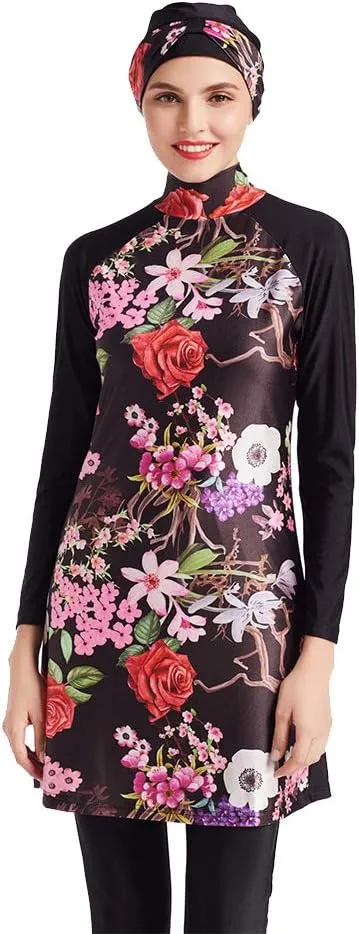 SARBUTER Muslim Swimwear for Women Modest Full Cover Swimsuit Long Sleeve Hijab Burkini