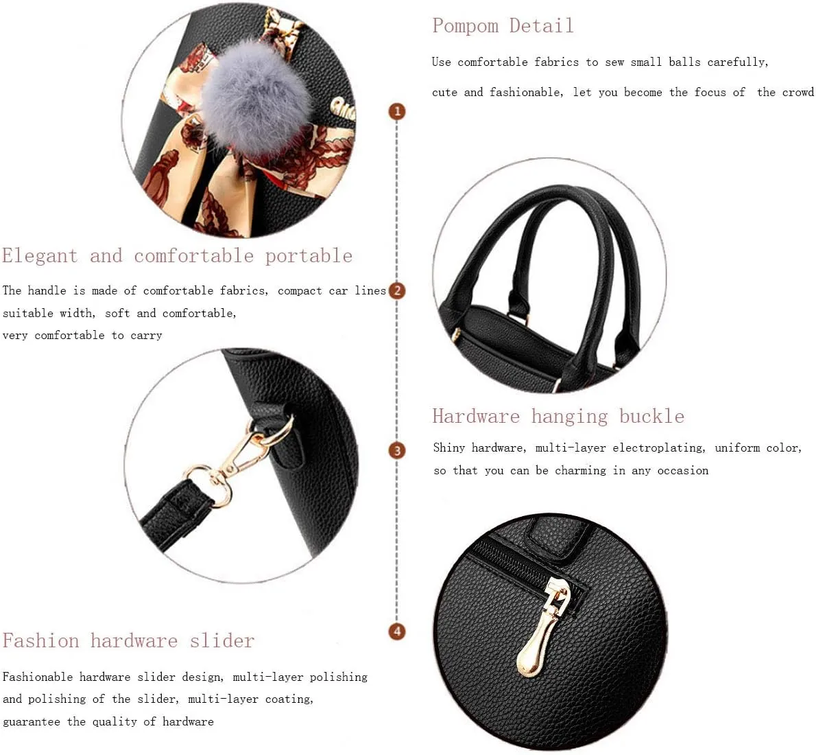 Satchel Purses and Handbags for Women Shoulder Tote Bags Wallets Top-handle Crossbody Bags