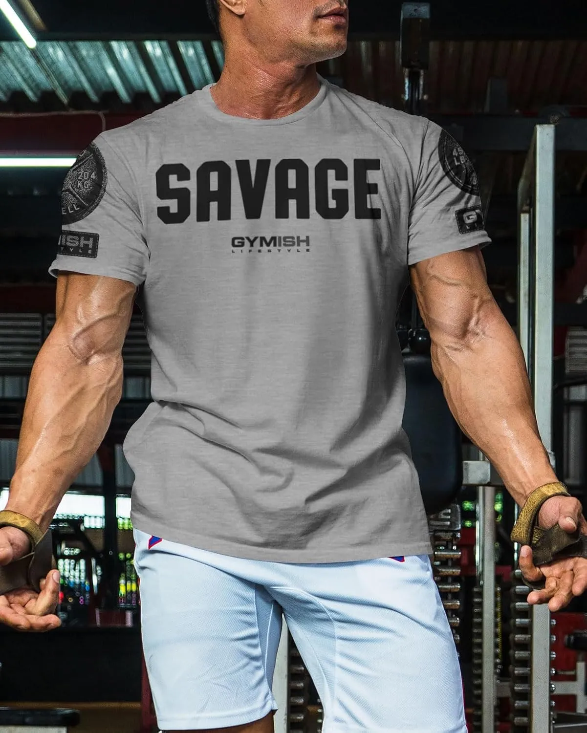 Savage Men's Workout Shirt for Men, Gym Funny Deadlift Lifting T-Shirt