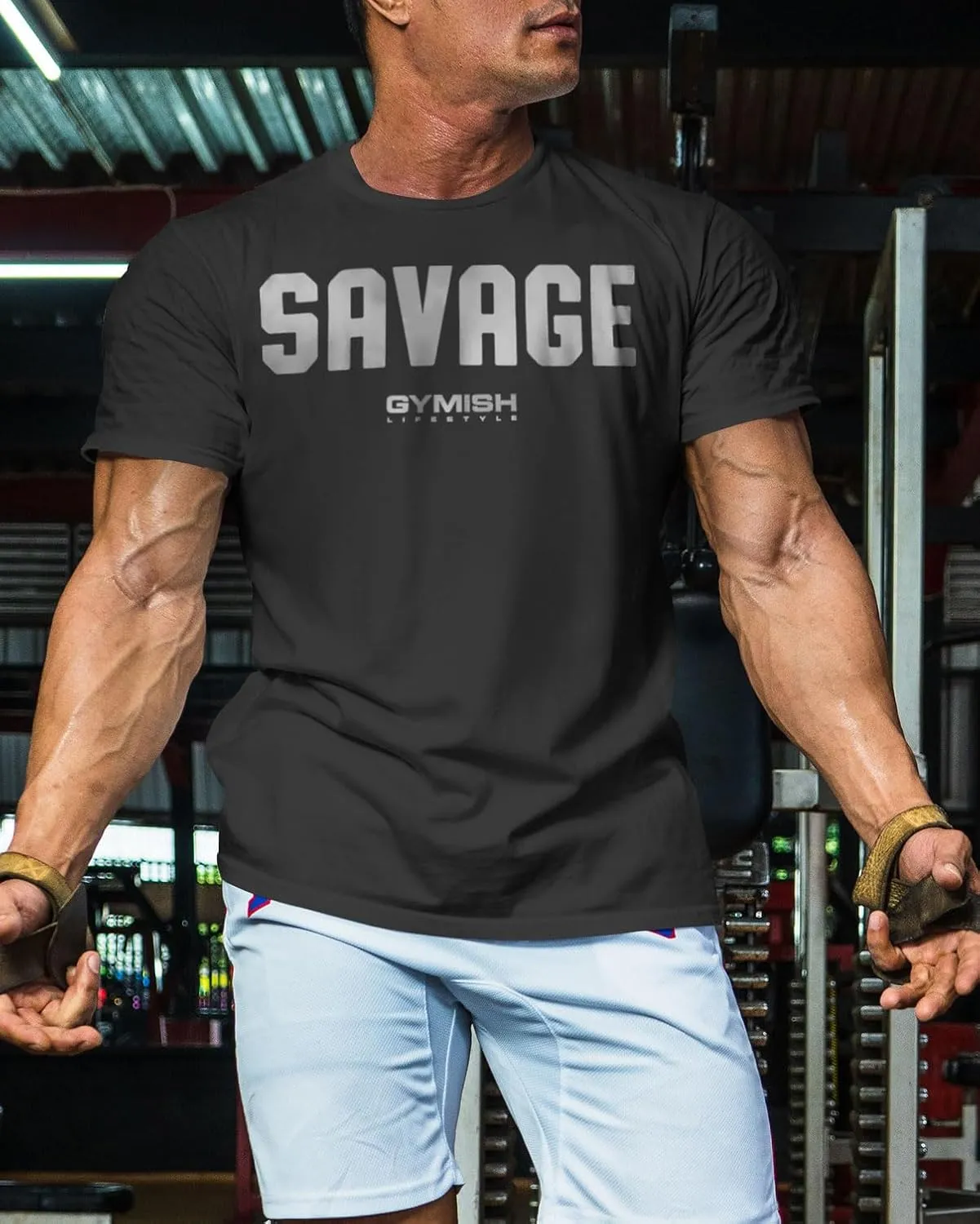 Savage Men's Workout Shirt for Men, Gym Funny Deadlift Lifting T-Shirt