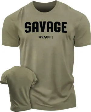 Savage Men's Workout Shirt for Men, Gym Funny Deadlift Lifting T-Shirt