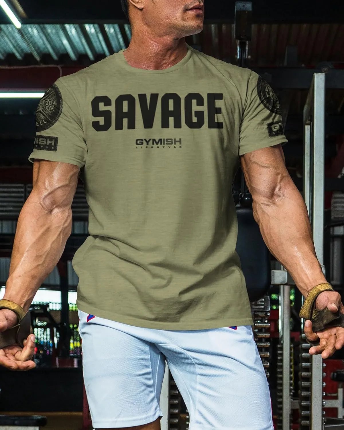 Savage Men's Workout Shirt for Men, Gym Funny Deadlift Lifting T-Shirt
