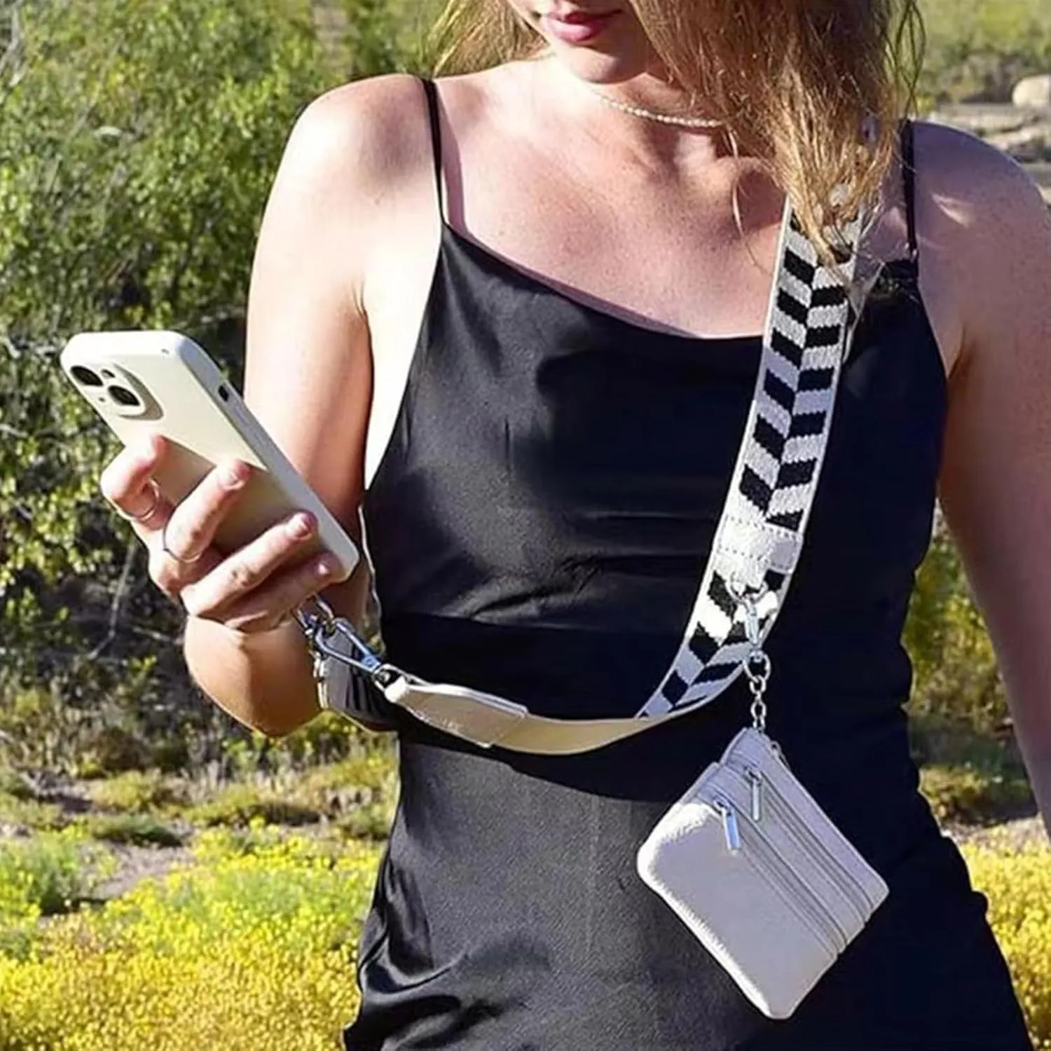 Save Girls Clip and go strap for Phone with Wallet Crossbody Phone Strap with zippered pouch, Phone Strap