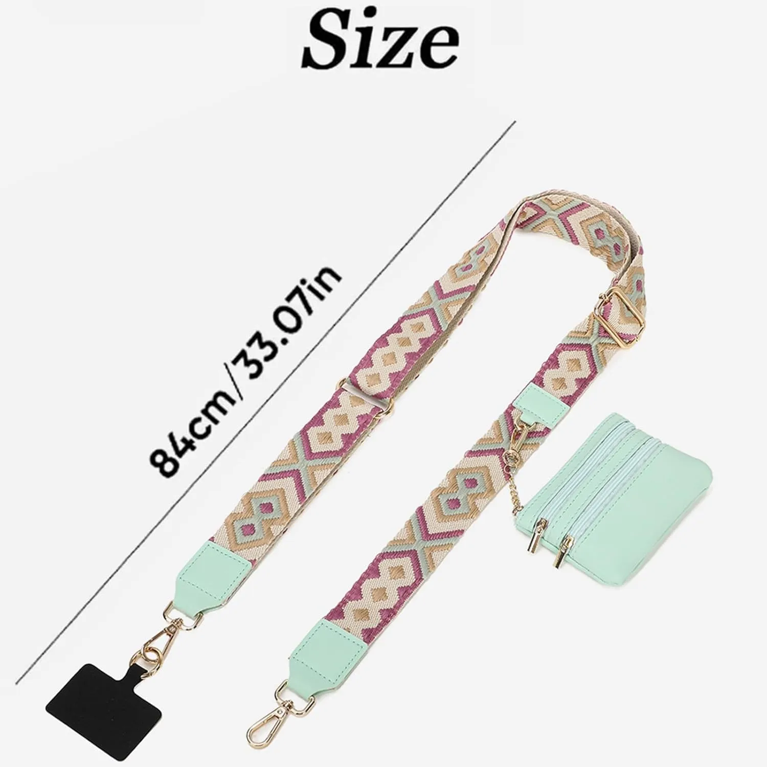 Save Girls Clip and go strap for Phone with Wallet Crossbody Phone Strap with zippered pouch, Phone Strap