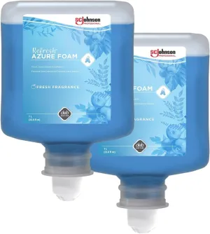 SC Johnson Professional Refresh Azure Foam Refill 2 Pack, Foam Soap Cartridges, 2 X1L