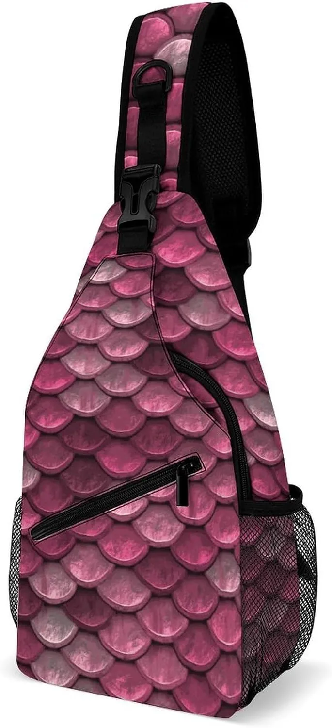 Scale Pattern Unisex Full Printed Chest Bag Crossbody Bag Suitable for Shopping, Traveling And Sports