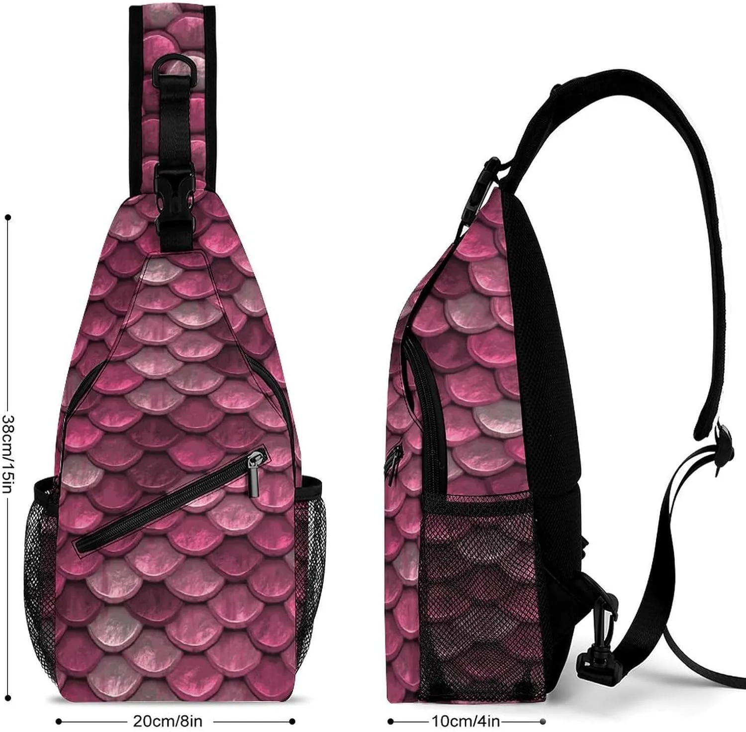 Scale Pattern Unisex Full Printed Chest Bag Crossbody Bag Suitable for Shopping, Traveling And Sports