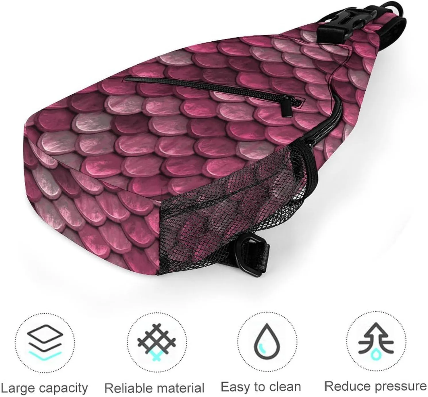 Scale Pattern Unisex Full Printed Chest Bag Crossbody Bag Suitable for Shopping, Traveling And Sports