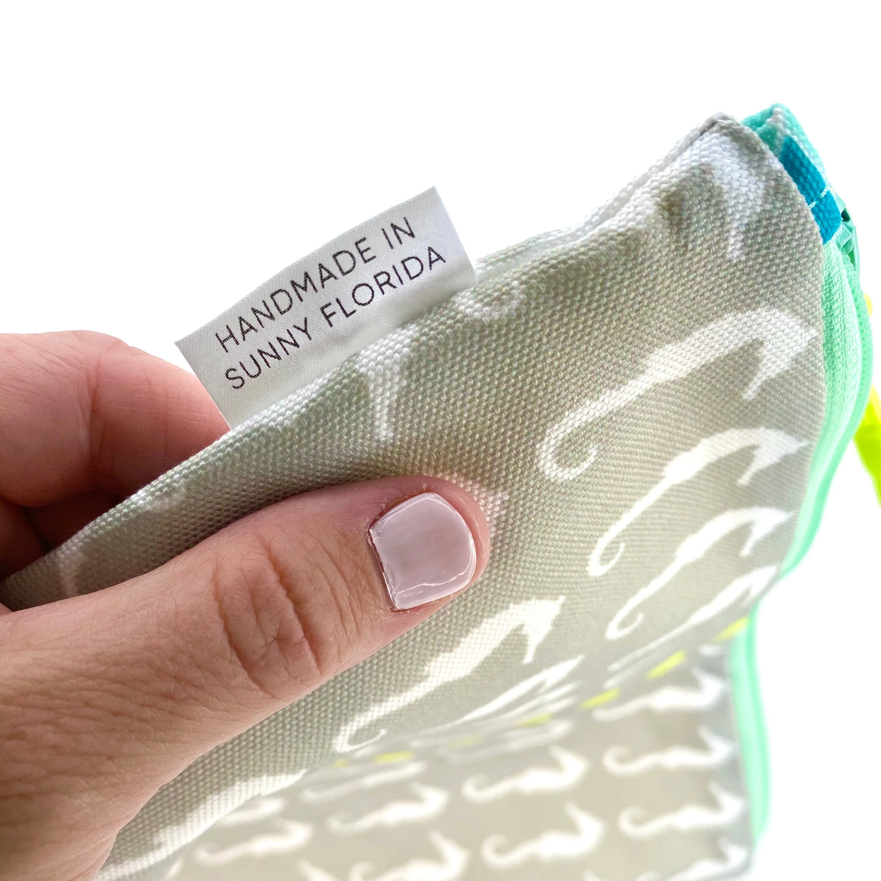 Sea Of Seahorses in Grey   Yellow, Water-Resistant Wet Bag
