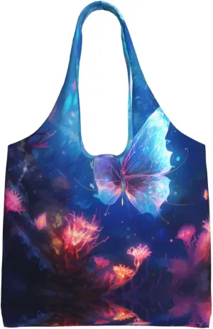 seabed butterfly Printed Single Shoulder Commuter Canvas Bag, Grocery Shopping Bag, Daily Use Canvas Bag