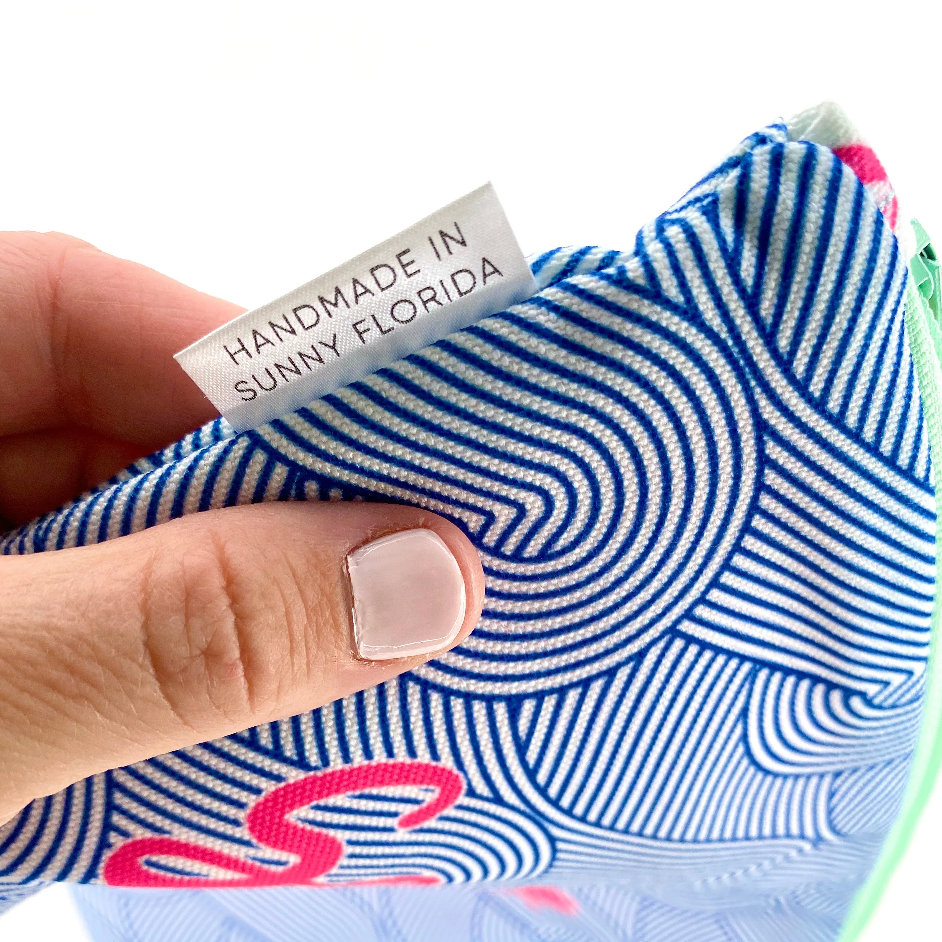 Seas The Day in Blue   Pink, Water-Resistant Wet Bag
